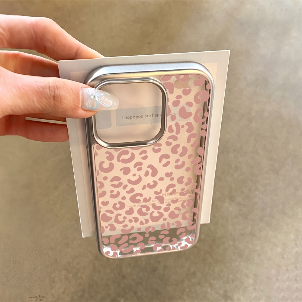 Phone Cases Leopard Print - Pink Leopard Print Electroplated Transparent Phone