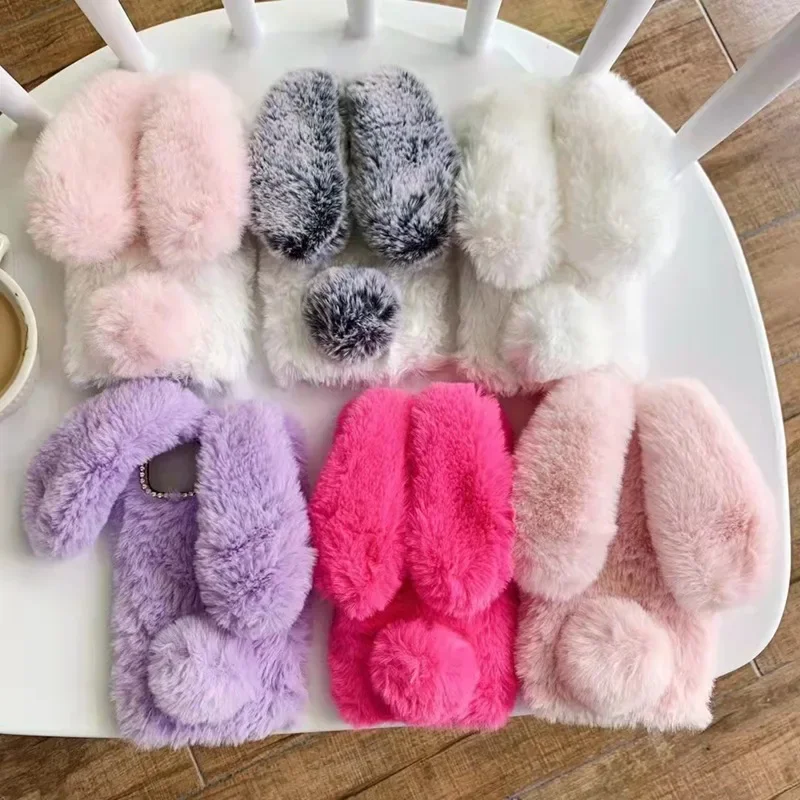 Realme Gt 6 - Plush Fur Rabbit Case For Realme