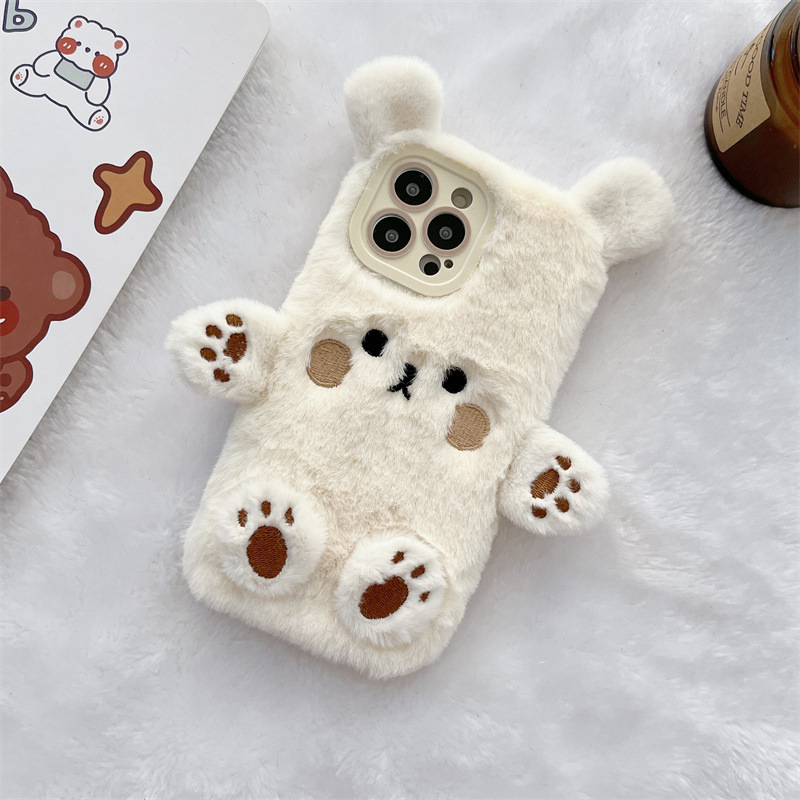 Korean 3D Cartoon Bear Fluffy  - огляд і ціна Phone Cases Iphone 14