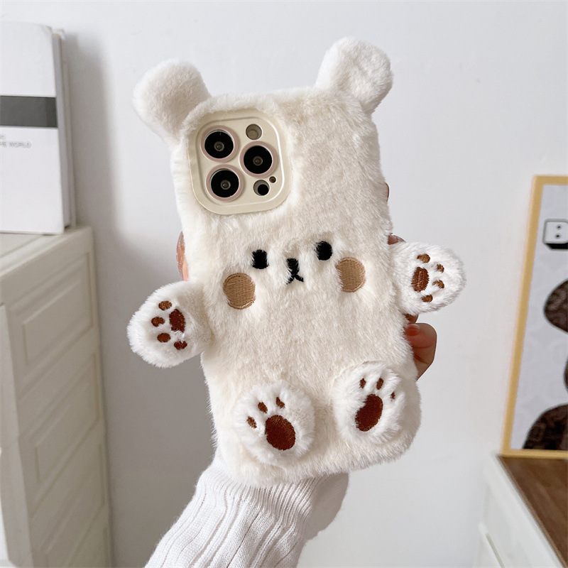 Korean 3D Cartoon Bear Fluffy  - огляд і ціна Phone Cases Iphone 14