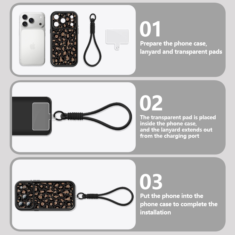 Brown Leopard Printed Lanyard  - огляд і ціна Phone Cases Leopard Print