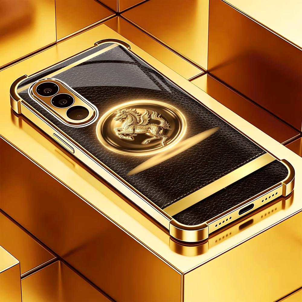 High-end Brown gold horse phon - огляд і ціна Phone Cases Quad Lock
