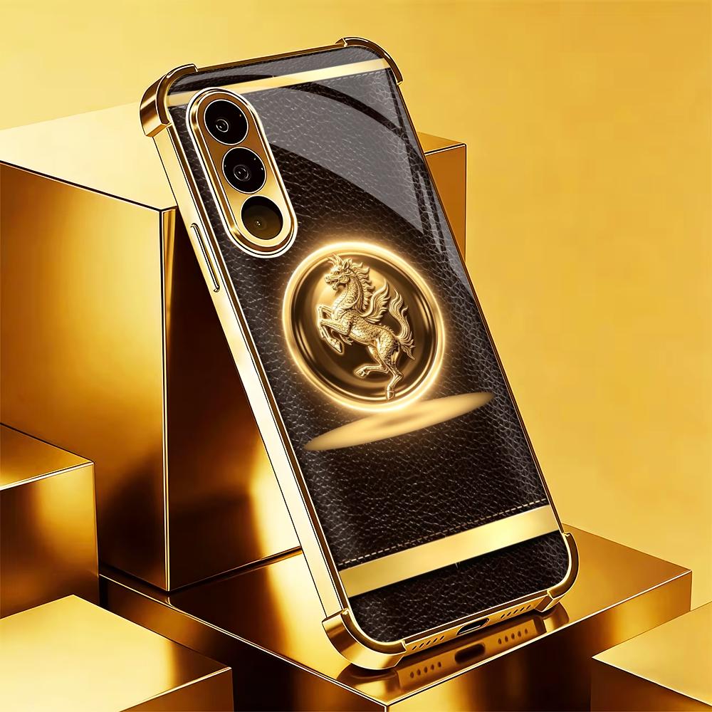 High-end Brown gold horse phon - огляд і ціна Phone Cases Quad Lock