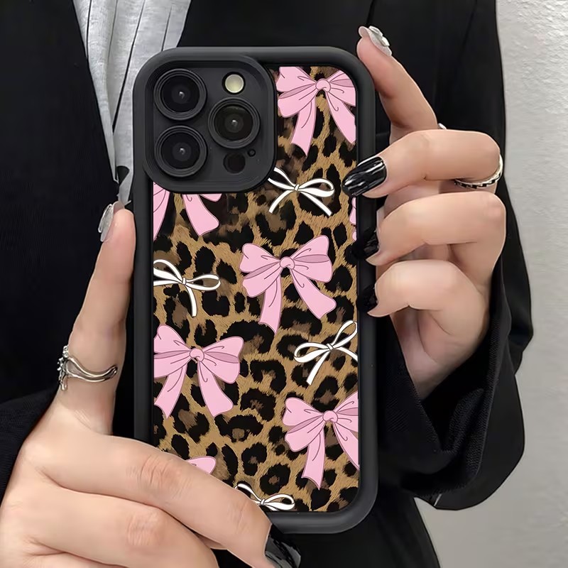 Leopard Print Bow Phone Case F - огляд і ціна Phone Cases Leopard Print