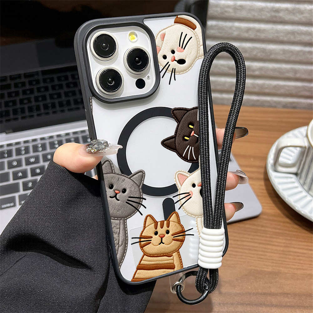 Cute Faux Embroidery Cat Phone - огляд і ціна Phone Cases For Iphone 11